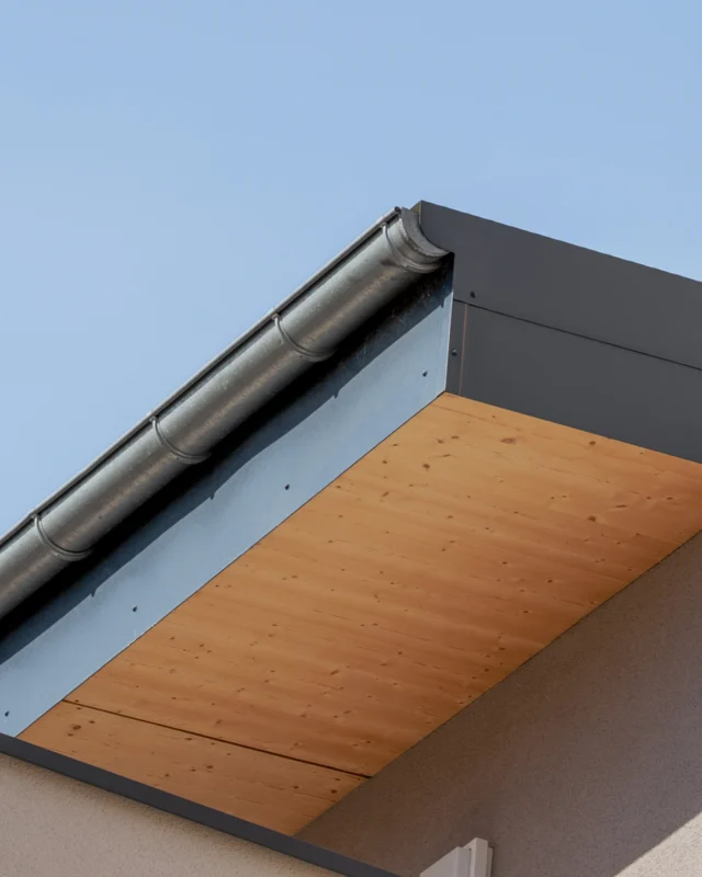 Détail architectural – Sous-face bois et toiture | Atelier TDR